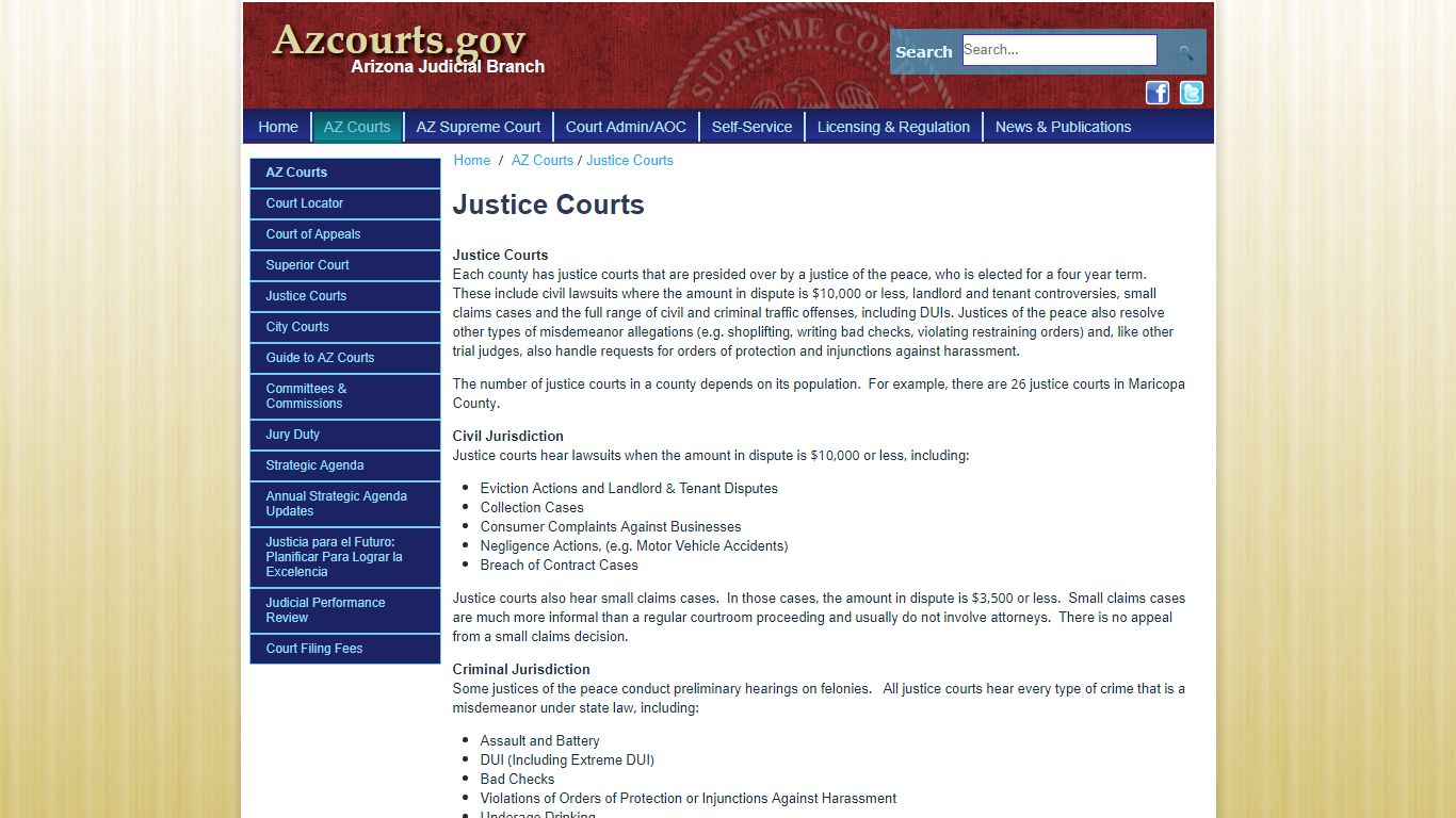Justice Courts - Arizona Judicial Branch