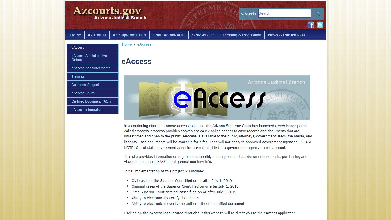 eAccess - Arizona Judicial Branch